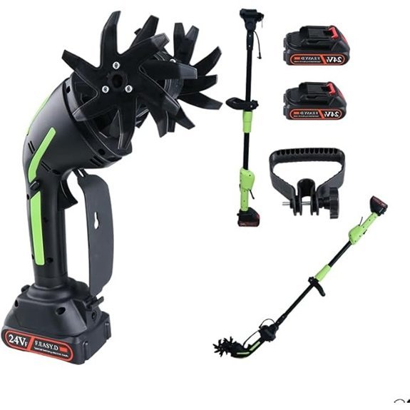 24v cordless tiller green