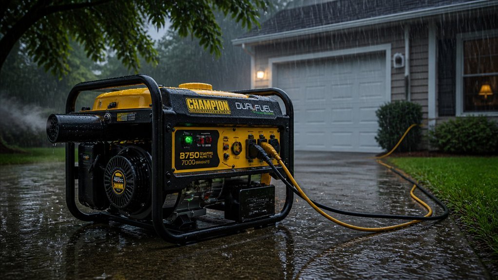 can you run a generator in rain