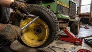changing a riding mower tire instructions