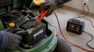 charging a riding mower battery