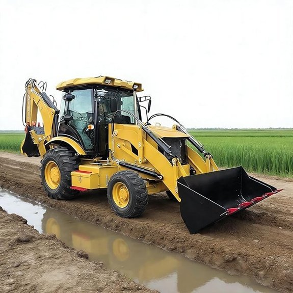 compact backhoe loader with front loader