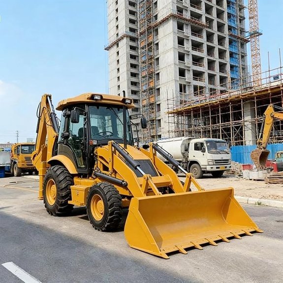 compact backhoe loader with hydraulic system