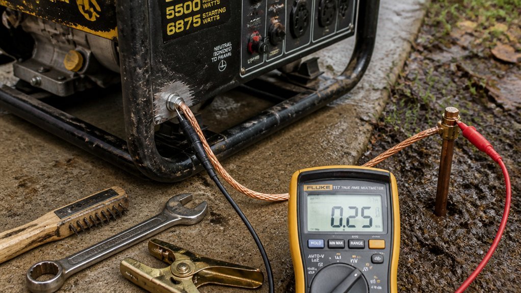 confirm generator frame grounding status