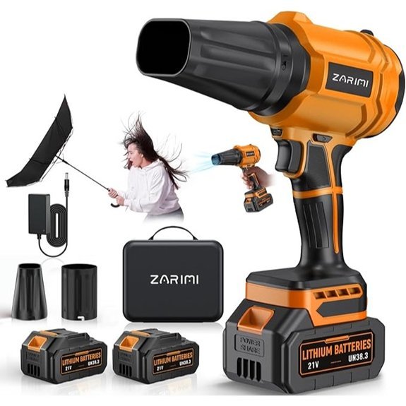 cordless blower with dual batteries