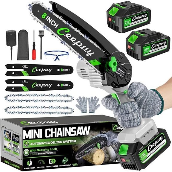 cordless mini chainsaw with batteries