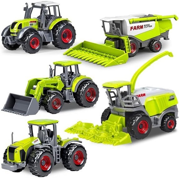 five pack diecast farm tractor toys