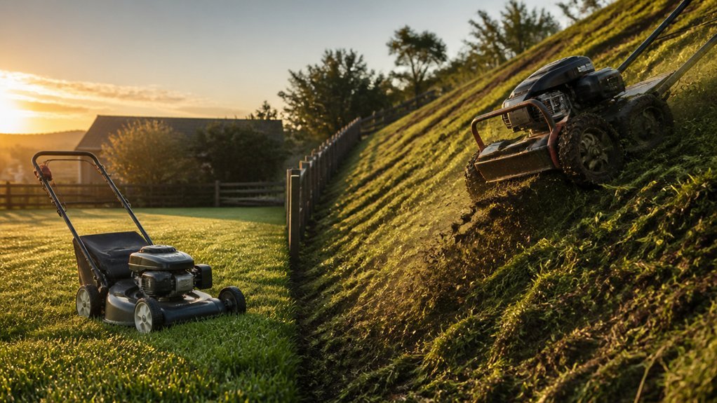 flat yard favors push mowers