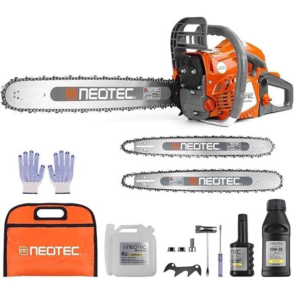 gas powered chainsaw with bars