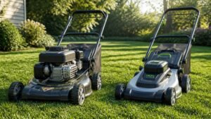 gas powered versus electric mowers