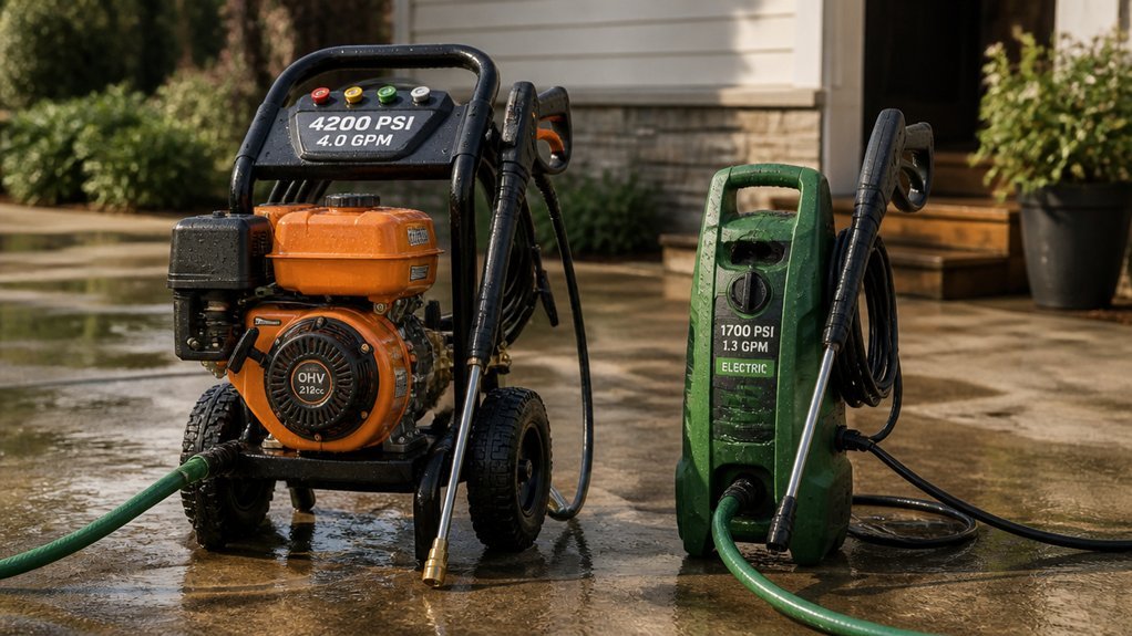 gas vs electric pressure washer comparison of power sources