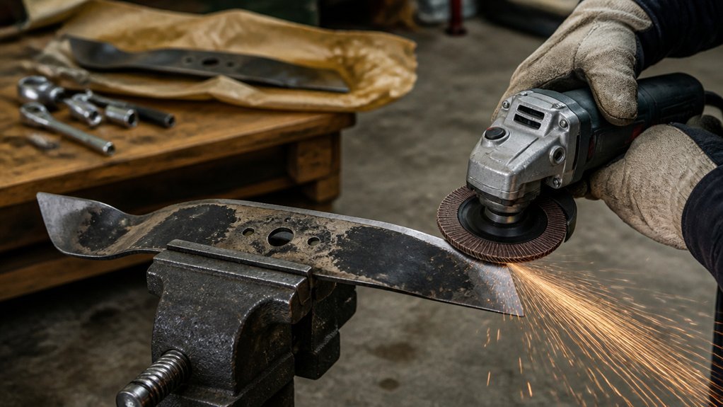 how to sharpen mower blades