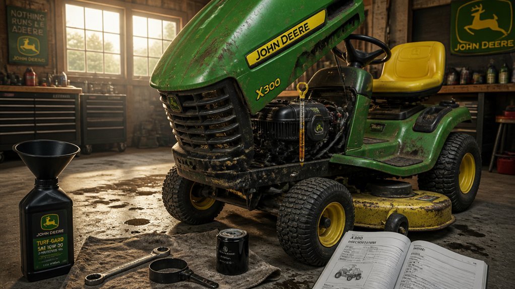 john deere oil capacity varies