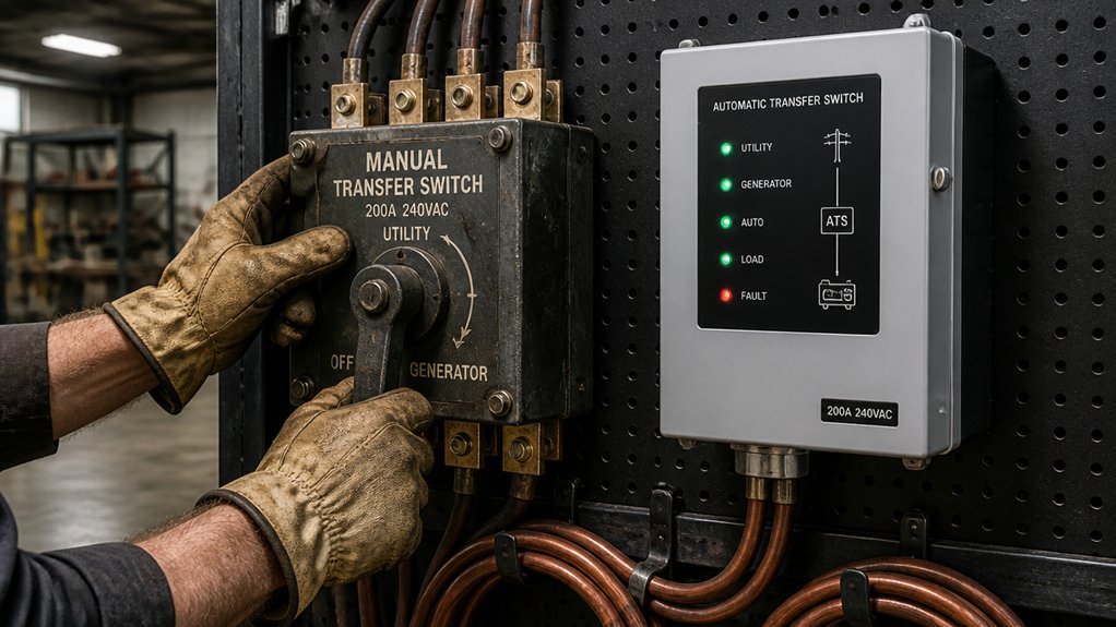 manual vs automatic transfer switch costs and operation