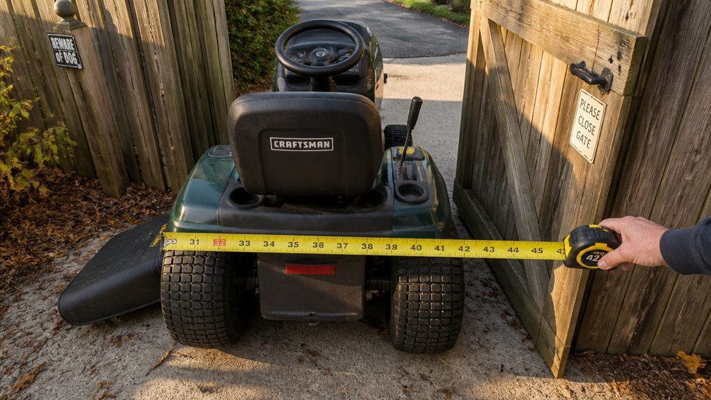 measure gate mower width ensure clearance