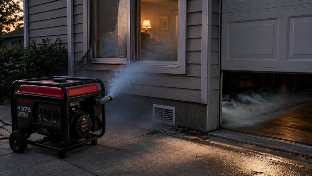 outdoor generator exhaust infiltrates indoor air