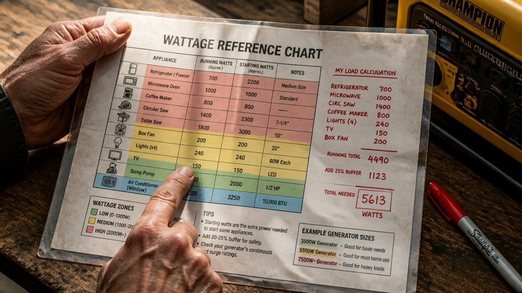 running watts for precise sizing