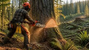 safe method to fell tree