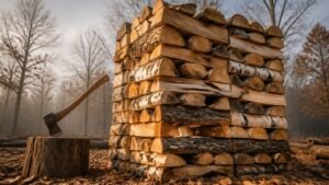 stack firewood neatly and dry