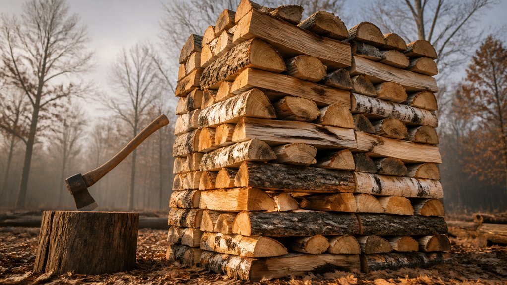 stack firewood neatly and dry