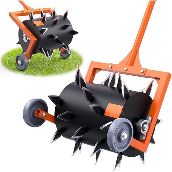 steel spike rolling lawn aerator