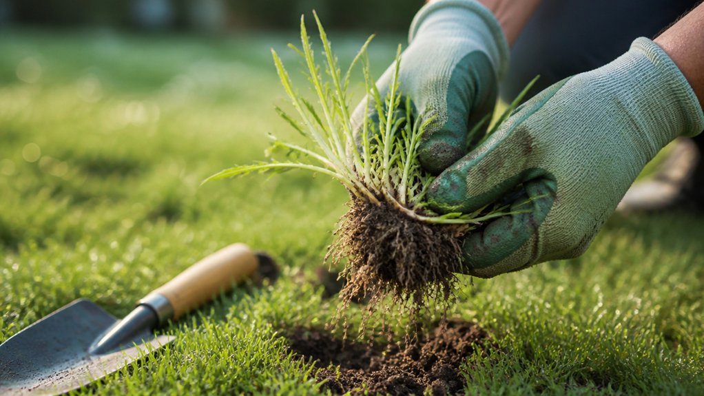 target young crabgrass early removal