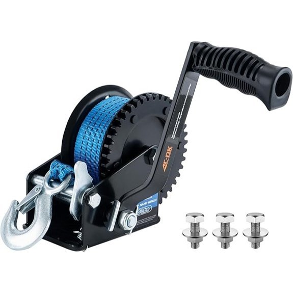 1600 lb heavy duty winch with strap