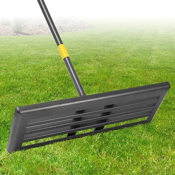 professional lawn leveling rake with adjustable handle
