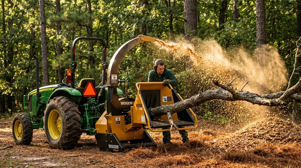 pto wood chippers mulch branches
