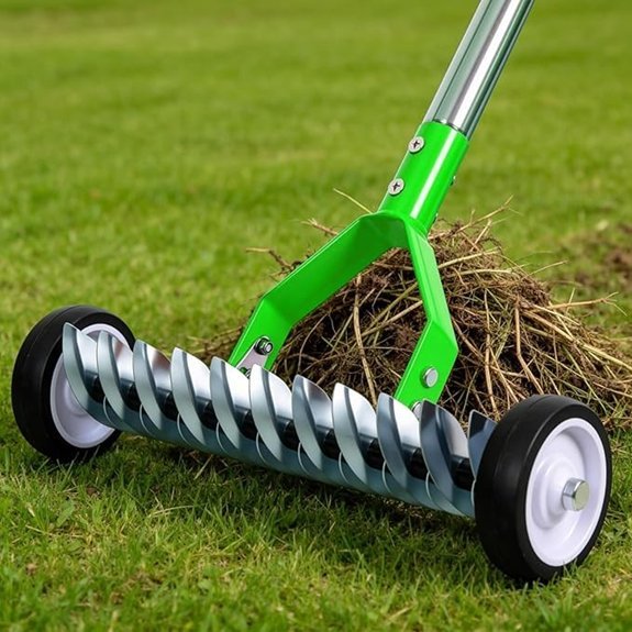 thatch rake with wheels