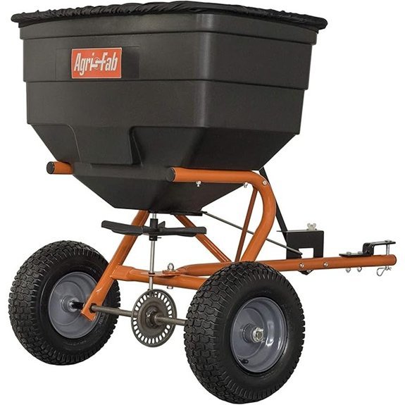 tow behind broadcast spreader 185 lb